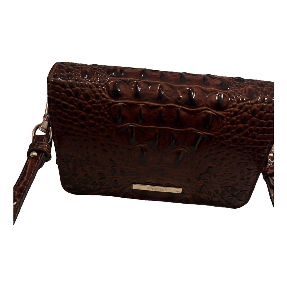Brahmin Brown Crocodile Embossed Crossbody Bag